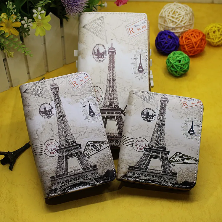 

Paris Eiffel Tower Anime Action Figure Printed Pu Leather Fold Landscape Girl Women Unisex Popular Clutch Wallet Bag Card Holder