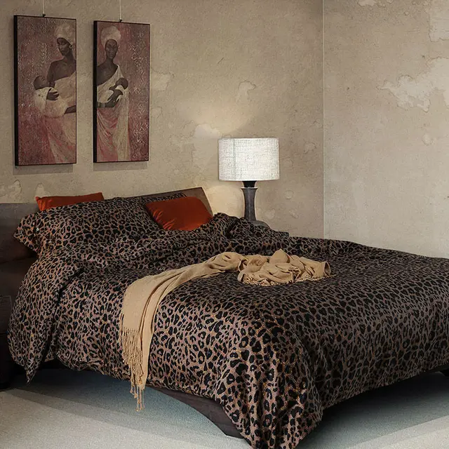 3d leopard print bedding sets 4 piece egyptian cotton satin twin leopard satin sheet