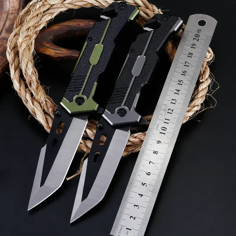 

Hysenss Tactical Folding Knife Stainless Steel Blade Aluminum Handle Outdoor Camping Hiking Hunting Survival Utility EDC Tools
