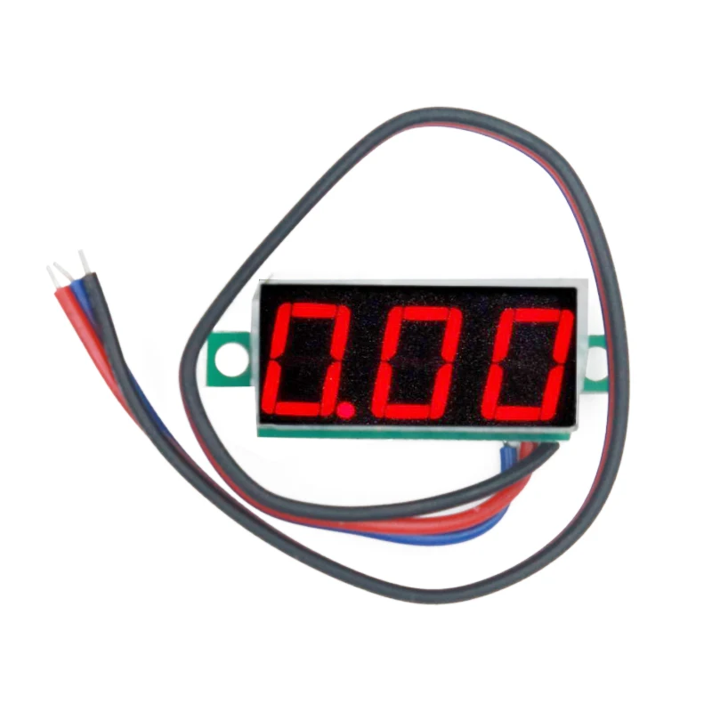 0,28 ''Мини цифровой вольтметр Красный светодиодный дисплей ампер Панель измеритель напряжения с тремя проводами DC 0-100 в скидка 20