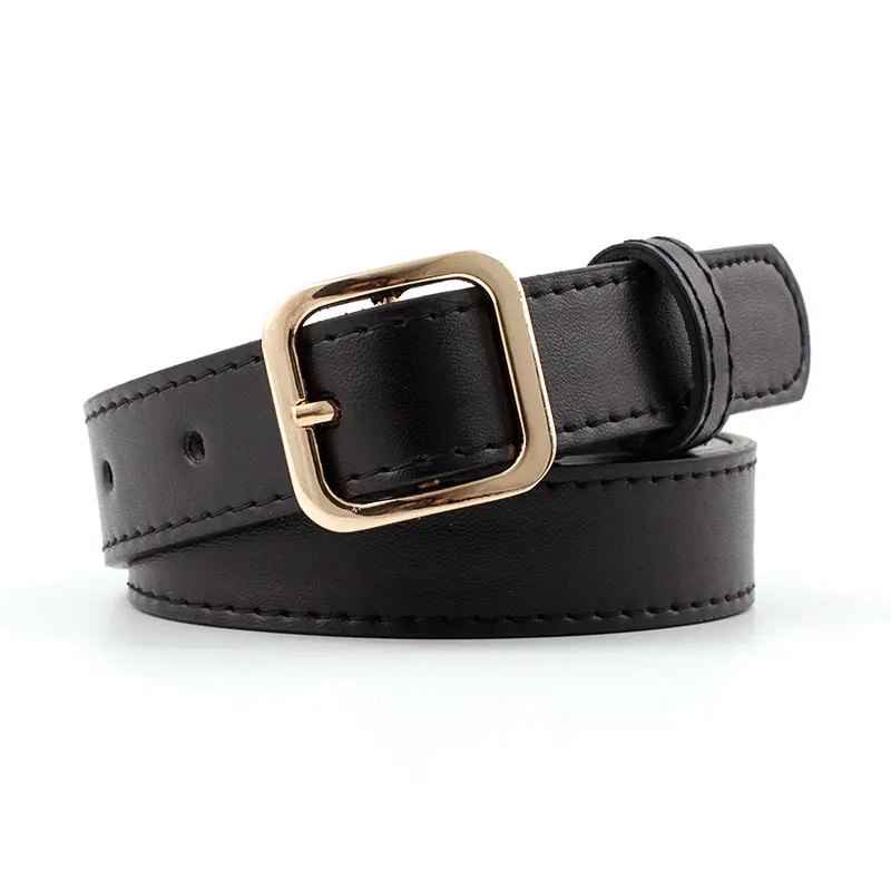 

2019 New Designer White Black Red Thin Leather Wasit Belt Female Adjustable Gold Silver Buckle Skinny Belts for Women Dress