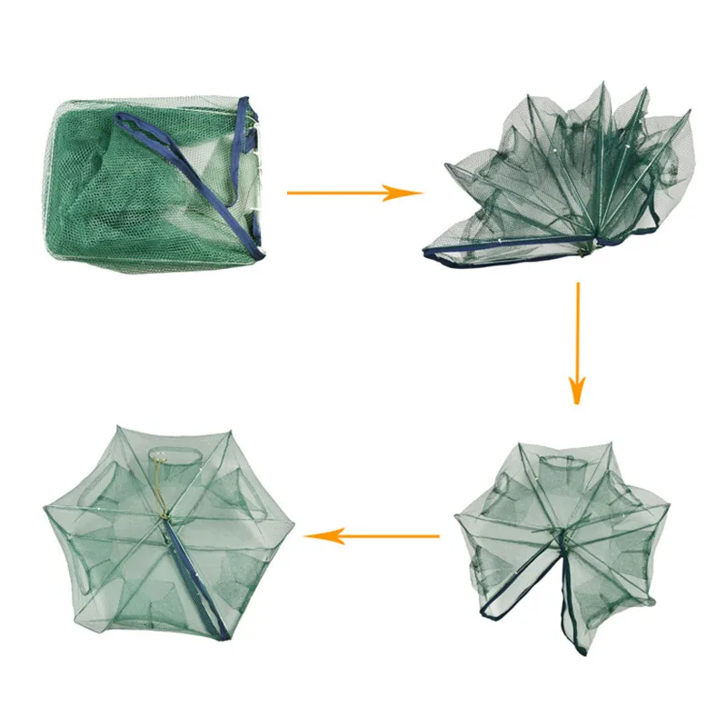 Портативная рыболовная сеть с 6 отверстиями в сложенном виде, шестигранная рыболовная сеть, литые сети, раки, креветки, ловушка, ловушка, Китай, клетки, сетка, дешево