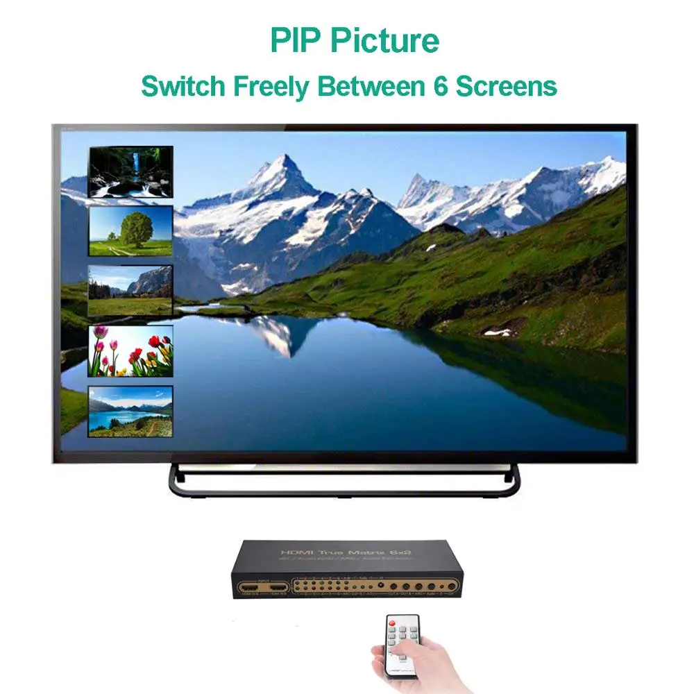 Luiizans 6X2 HDMI матрица 6 в 2 Выход экстрактор поддержка дугового разделения с SPDIF