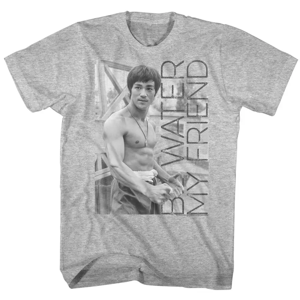 

Bruce Lee Mens New T-Shirt in Sizes SM - 5XL WATER FRIEND in Gray Heather