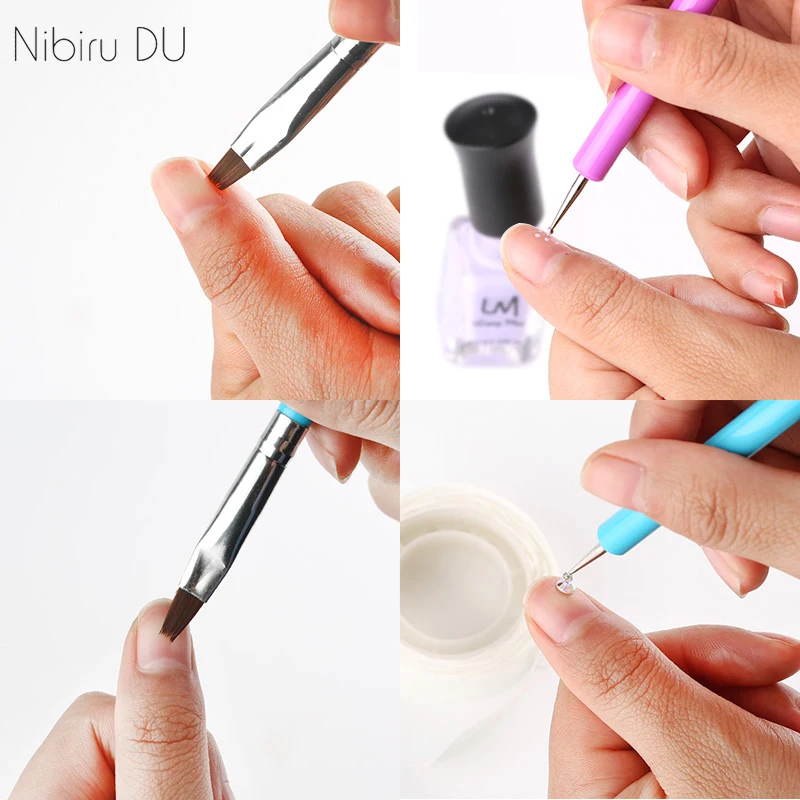 

1PC Wooden Dual-ended Brush Nail Art Dotting Pens Drill Point Pen&Cleaning Nail Brush DIY,Nail Art Brush