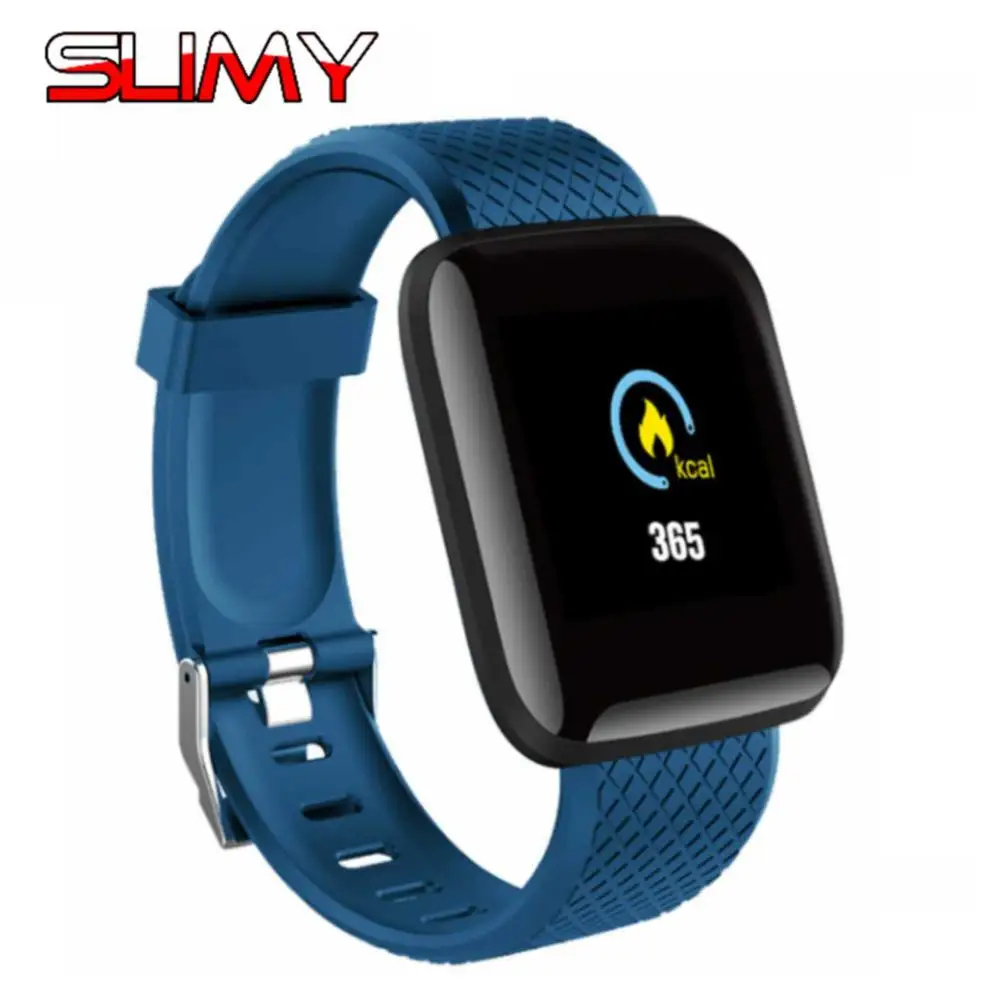 Умные часы Slimy D13 для мужчин и женщин, часы с будильником, пульсометром, IOS, Android, умные часы, фитнес-трекер, наручные часы - Цвет: Синий