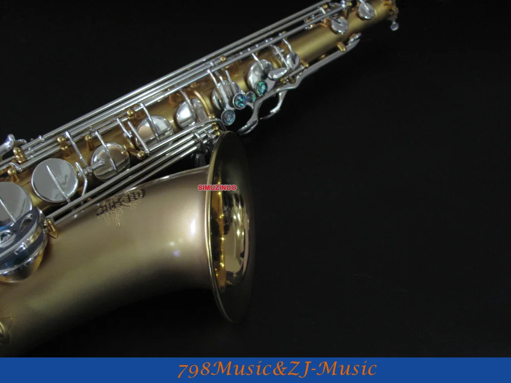 Профессиональный атласный золотой и ключи с серебристым напылением Tenor sax High F# саксофон с Чехол