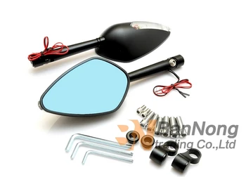

Free shipping Aluminium alloy CNC modified LED Turn signal Rearview Side Mirror For Honda Suzuki Kawasaki Yamaha Ducati BWM