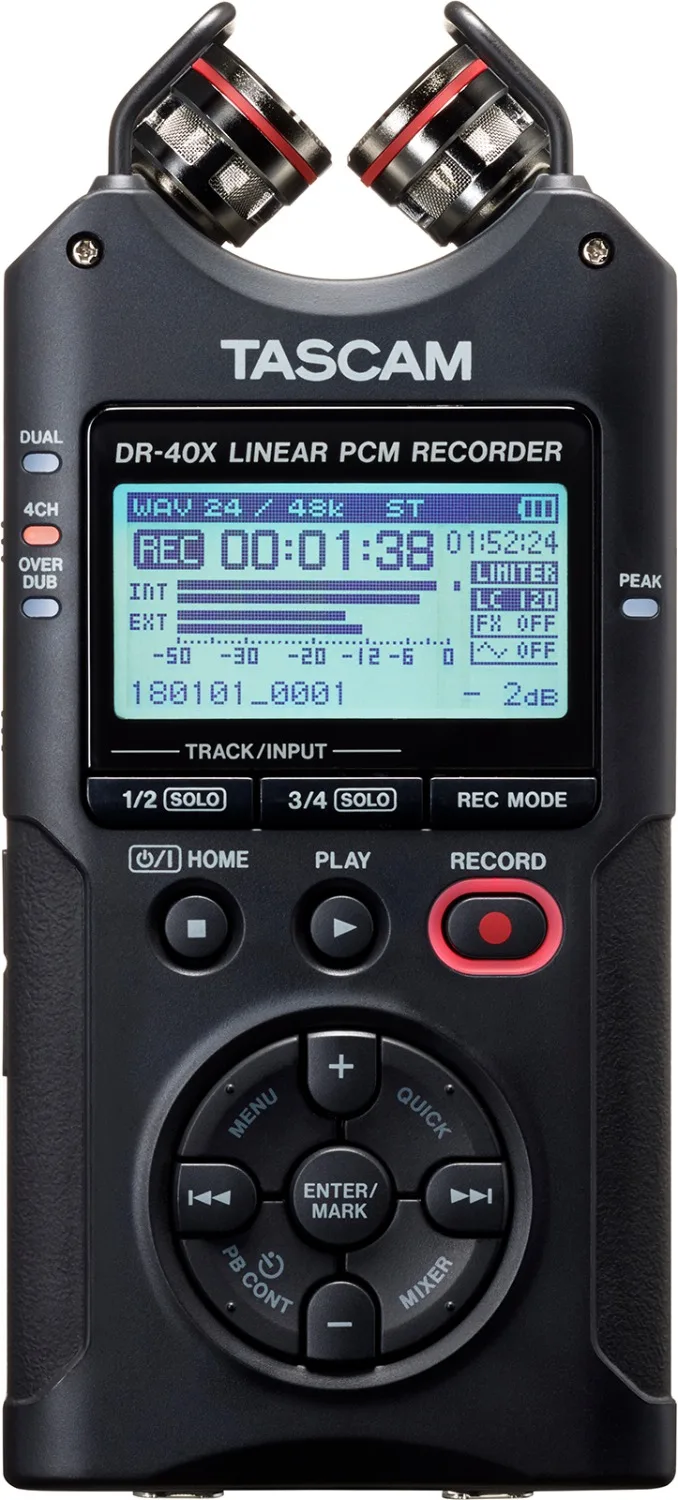 

Upgraded TASCAM DR40X DR-40X portable versatile four track digital audio recorder pen interview recorder USB audio interface