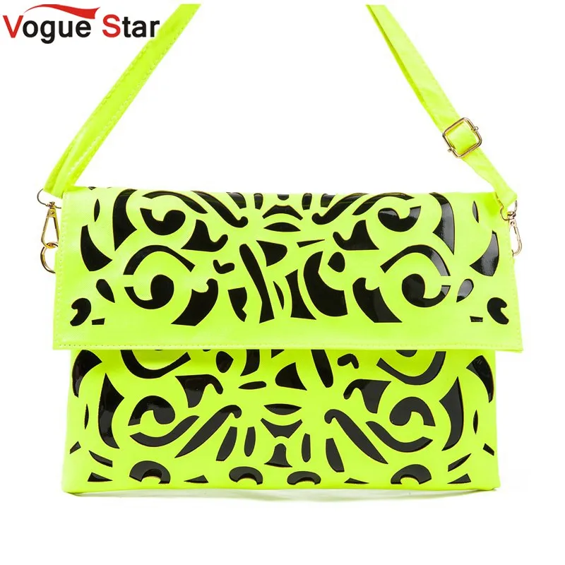  Vogue Star! popular fluorescence color hollow-out envelope bag ,women candy color one shoulder bag fashion day clutch bag  BK279 