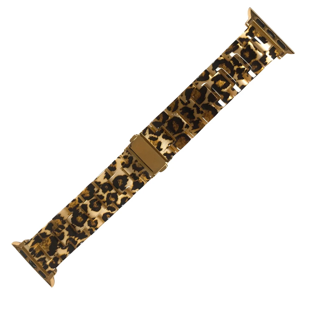 Новое поступление Цвет Леопардовый принт Стиль резиновый ремешок для наручных часов Apple Watch, версии 40/44/38/42 мм легкий браслет Series 5 4 3 - Цвет ремешка: Leopard print