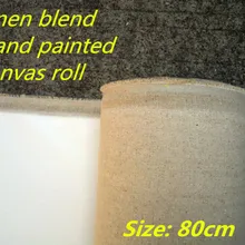 Тонкая текстура 400gsm льняная смесь рулон холста, тройной без кислоты грунтованный, 80 см в ширину, качество художника