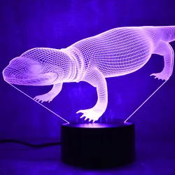 3D USB LED визуальная красочные спальный ночник тумбочка лампа Lampara Новинка животных лампы творческий ящерица светильник