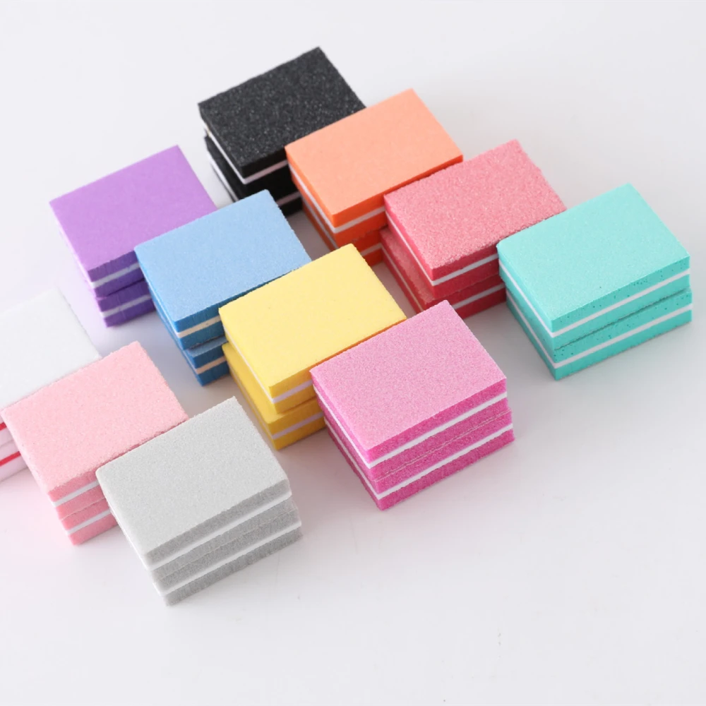 

20pcs/lot Double-sided Mini Nail File Buffer Blocks Colorful Sponge Nail Polish Sanding Strips Nail Polishing Manicure Tools