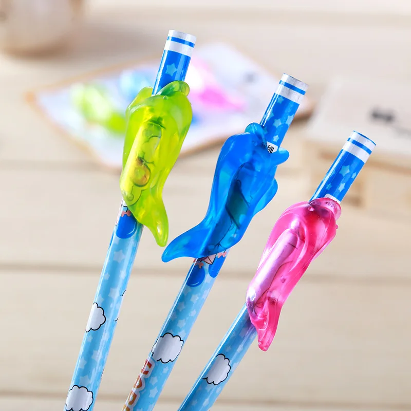 

pencil grip pencil sleeve learning supplies stationery 6 pcs/2 bag random color students hold a pen writing posture correction