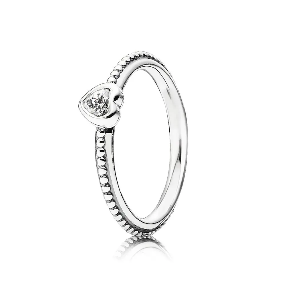 Классические серебряные кольца с сердечком цветок Маргаритка Кристалл Свадебные и вечерние кольца для женщин ювелирные изделия