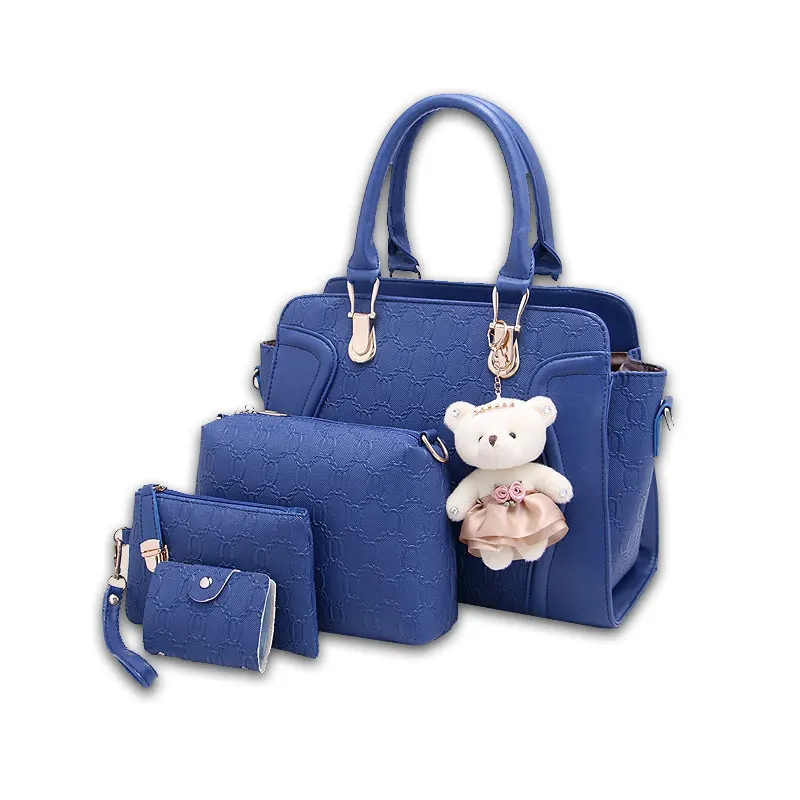 Женские сумки четыре комплекта сумка кожаная сумка 4 штуки сумка - Цвет: Синий