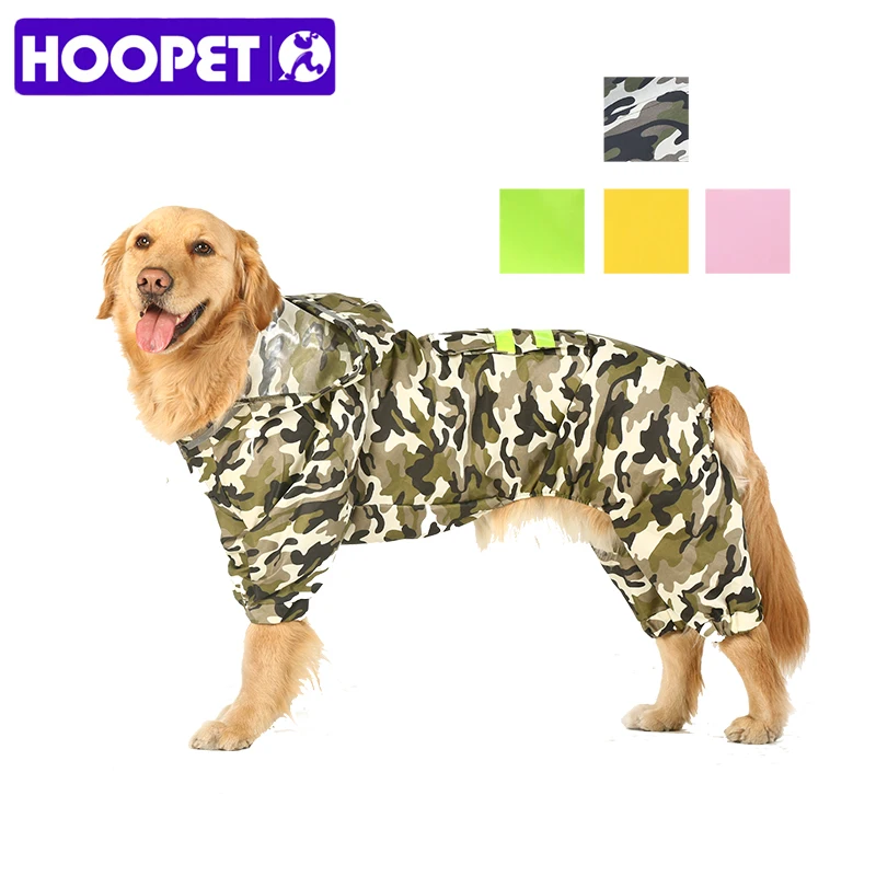 HOOPET Large Dog Raincoat Pet Waterproof Detachable Rain Jacket Water