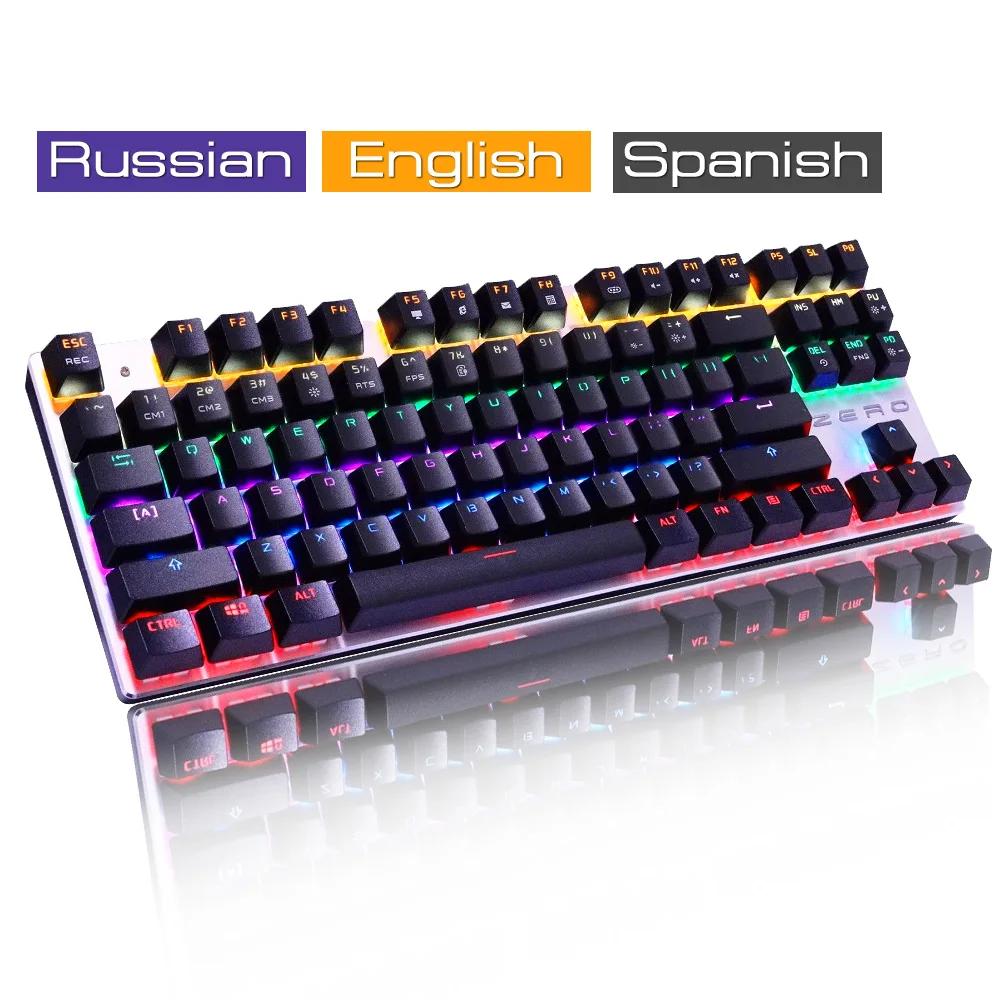 USB Проводная настоящая игровая механическая клавиатура со светодиодной