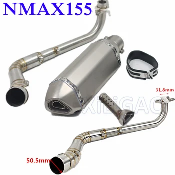 

Full System Mufflers Motorcycle Muffler Slip-on Exhaust Front Middle Link Pipe With Moveable DB Killer For YAMAHA NMAX 155 AK045