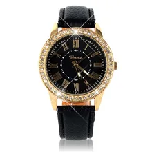 Женская Повседневная Relojes Старинные Роскошные Золотые Плиссированные Relogio Кожаный Ремешок Bling Кристалл Наручные Часы Лучший Подарок
