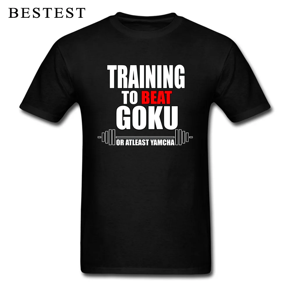 

Dragon Ball T-shirt For Men Training To Beat Goku Tshirt Funny Japanese Anime Letter T Shirts Dragon Ball Z Workout Cotton Tees