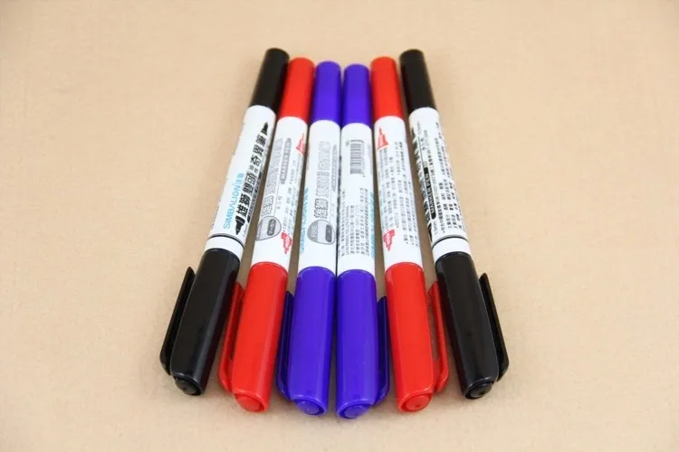 [SIMBALION] 685 двойной маркер жирная тонкая ручка 3 цветной маркер красный/черный/синий 15 шт