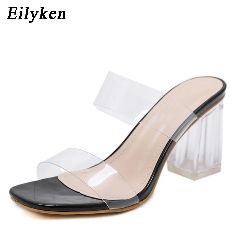 Eilyken/2021 г. Прозрачные сандалии из ПВХ женские прозрачные шлепанцы с открытым