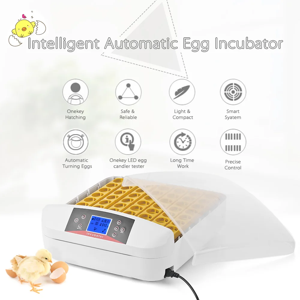 56 Eggs Full-automatic Egg Incubator Hatcher Temperature Control Egg Hatching Machine For Duck Turtle Bird Eggs Incubation 56 Eggs Full-automatic Egg Incubator Hatcher Temperature Control Egg Hatching Machine For Duck Turtle Bird Eggs Incubation