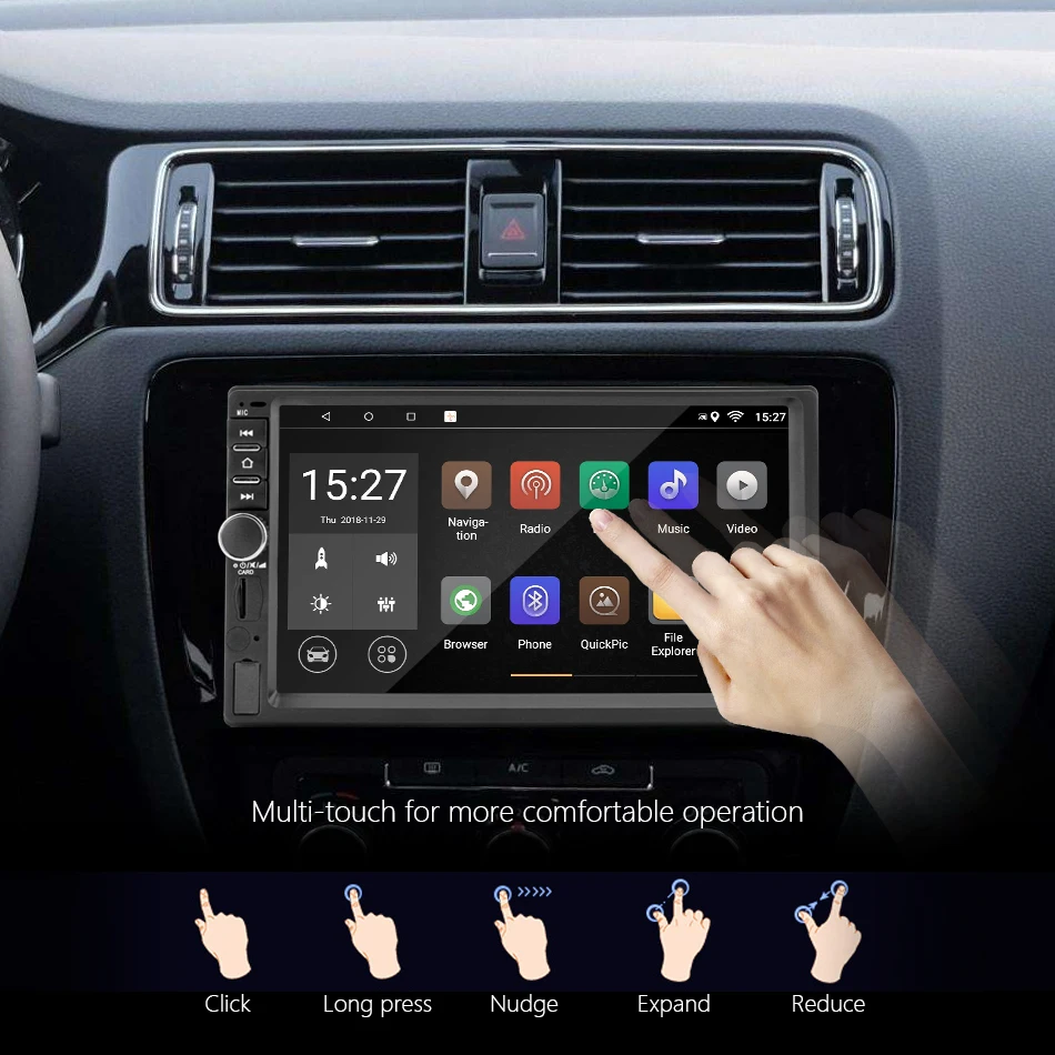 Sale Jansite 2din Car Radio Android 8.1 Universal Gps Wifi Bluetooth Touch Screen Car Audio Stereo FM USB Steering Wheel Controls 3