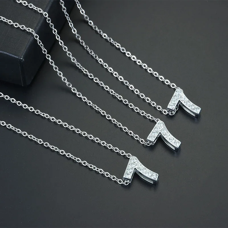 

2018 Fashion Simple Silver Zircon Crystal Number Digit Necklace Women Girls Jewelry Making Charm Choker Jewelry Birthday Gifts