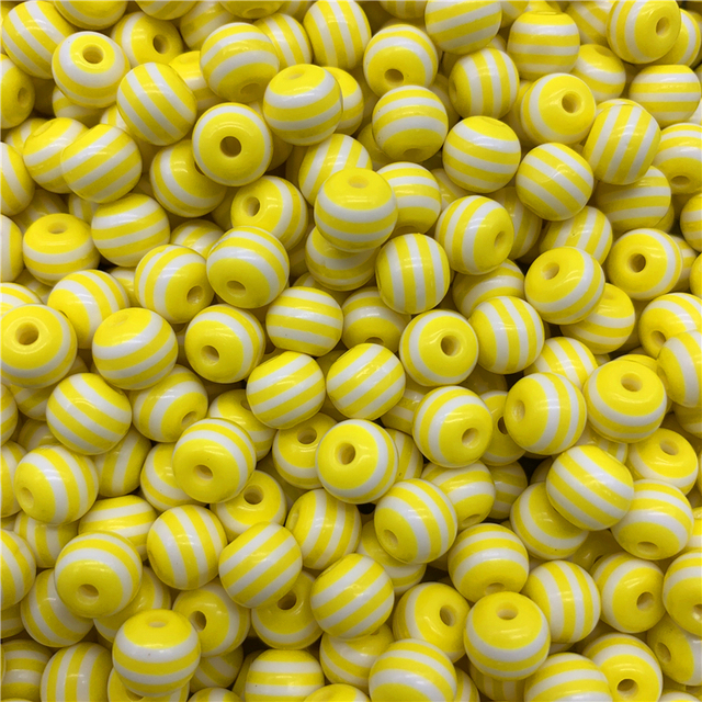 8mm 10mm Resin Spacer Beads Round Beads Stripe Spacer Beads For Jewelry Making DIY Bracelet Necklace Accessories