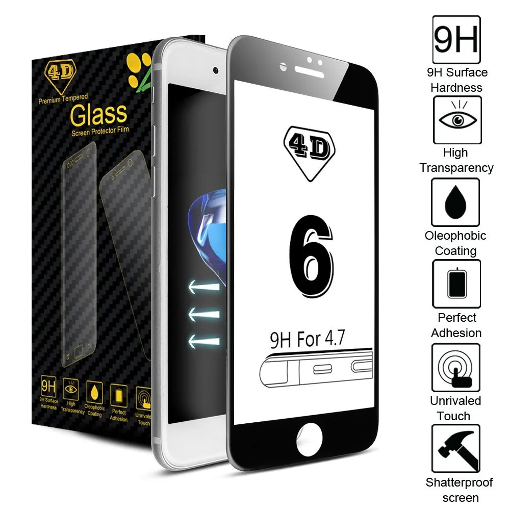 4D Curved edge Full Cover Screen Protector Tempered Glass