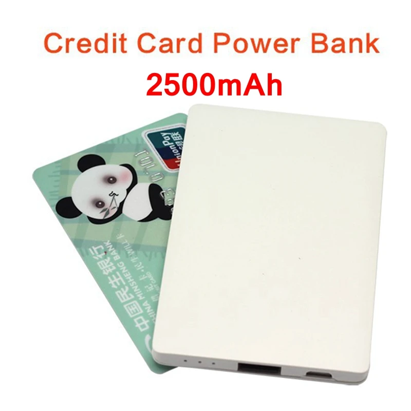 

Credit card Power bank 2500mAh Portable mini size backup battery USB charging Phone Polymer battery