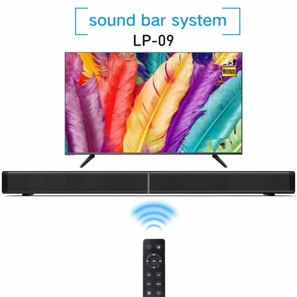 

LP-09 Sound Bar Subwoof 40W Bluetooth Speakers Computer Home TV Echo Wall Soundbar Music Player Boom Box with Remote Control