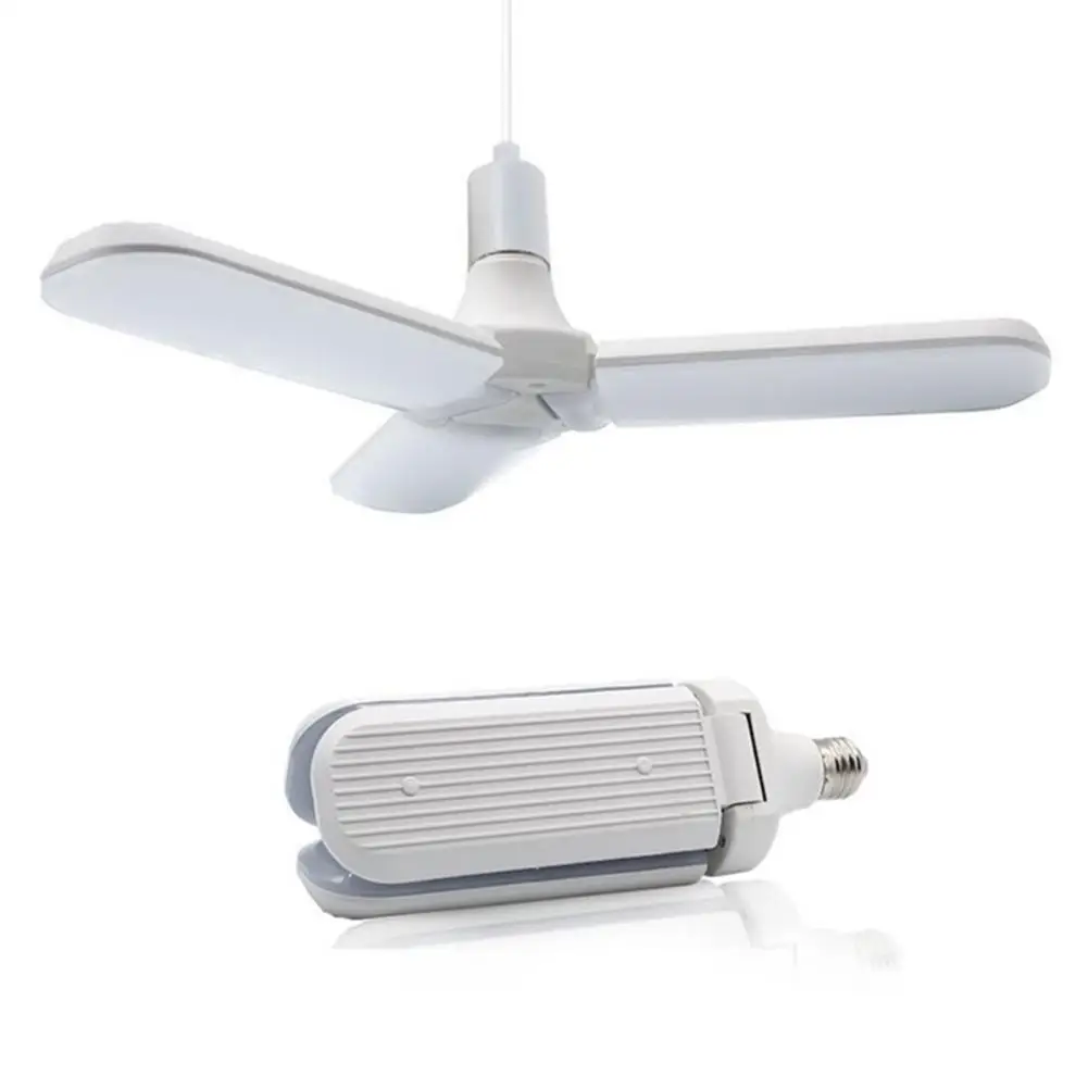 

36W 40W E27 LED Bulb Folding Fan Blade Angle Adjustable Radar sensor light High Brightness Flying Saucer Emergency Garage light