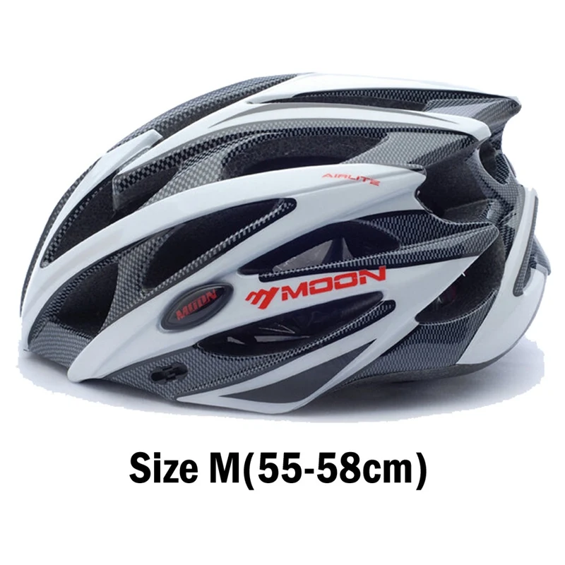 Moon профессиональный Сверхлегкий Велосипедные шлемы интегрально-литой MTB 21 вентиляционные отверстия дорога велосипед шлем двойной Применение Велоспорт Велосипедные шлемы - Цвет: Black White M