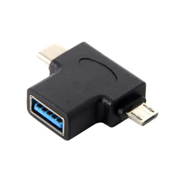 

10pcs/lot USB 3.1 Type-C & Micro USB Combo to USB 2.0 A Female OTG Data Host Adapter