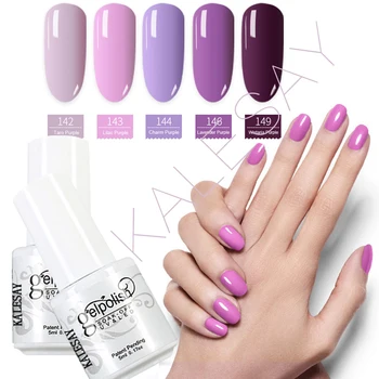 

Nude Gel Nail Polish 5ml Soak Off Gel Nail Polish UV LED Purple Color Nice Nail Art Gelpolish Manicure At Home Gel Nails