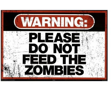 

Canvas Poster Silk Fabric HD Poster, Customized Warning Please Do Not Feed the Zombies Printed Poster Docor Bedroom Poster