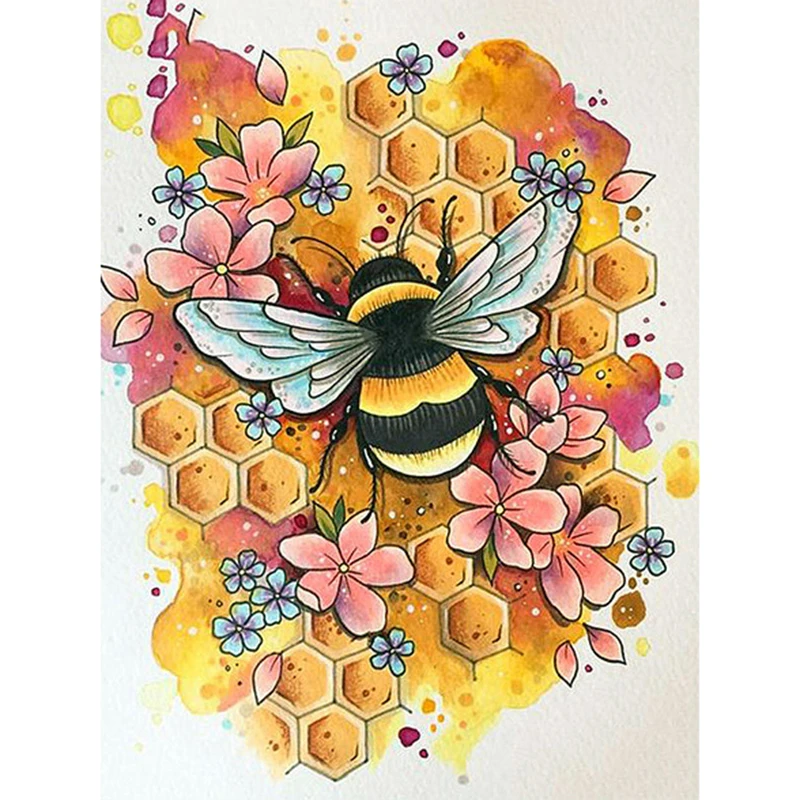 

Full Square Round Diamond 5D DIY Diamond Painting Cartoon Bee Diamond Embroidery Cross Stitch Rhinestone Mosaic Home Decor Gift