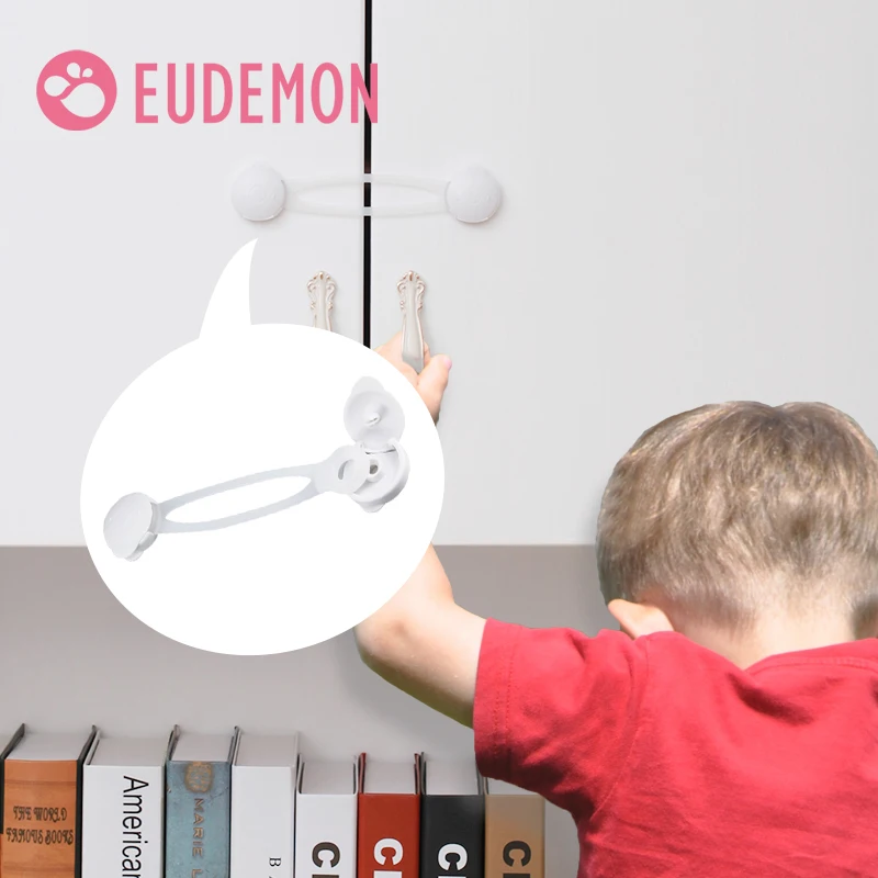 

EUDEMON 5pcs Drawer Door Cabinet Cupboard Toilet Safety Locks Baby Kids Safety Care Plastic Locks Straps Infant Baby Protection