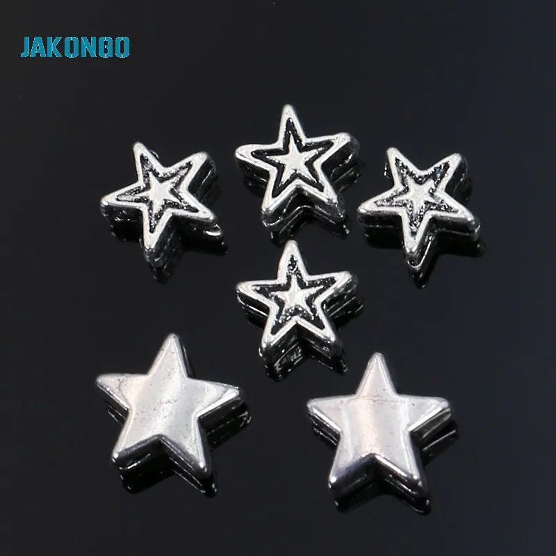 

Antique Silver Plated Star Spacer Beads Loose Beads fit European Bracelet Jewelry Making Jewelry Findings DIY Handmade Craft