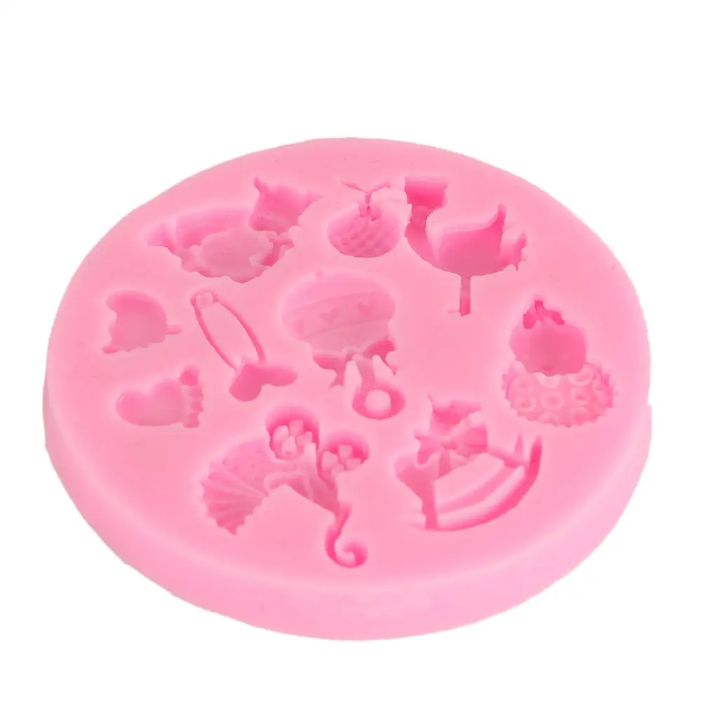 DGI MART Mini Baby Shower Fondant Mold Silicone Sugar Mold Craft Molds