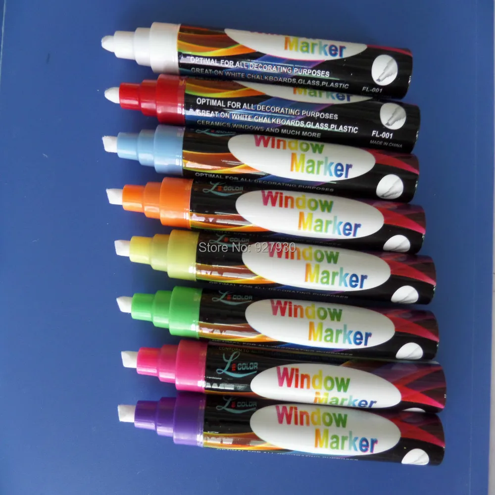 8 Pack New Le colour winow markers LED board marker pen 5mm nib chalk