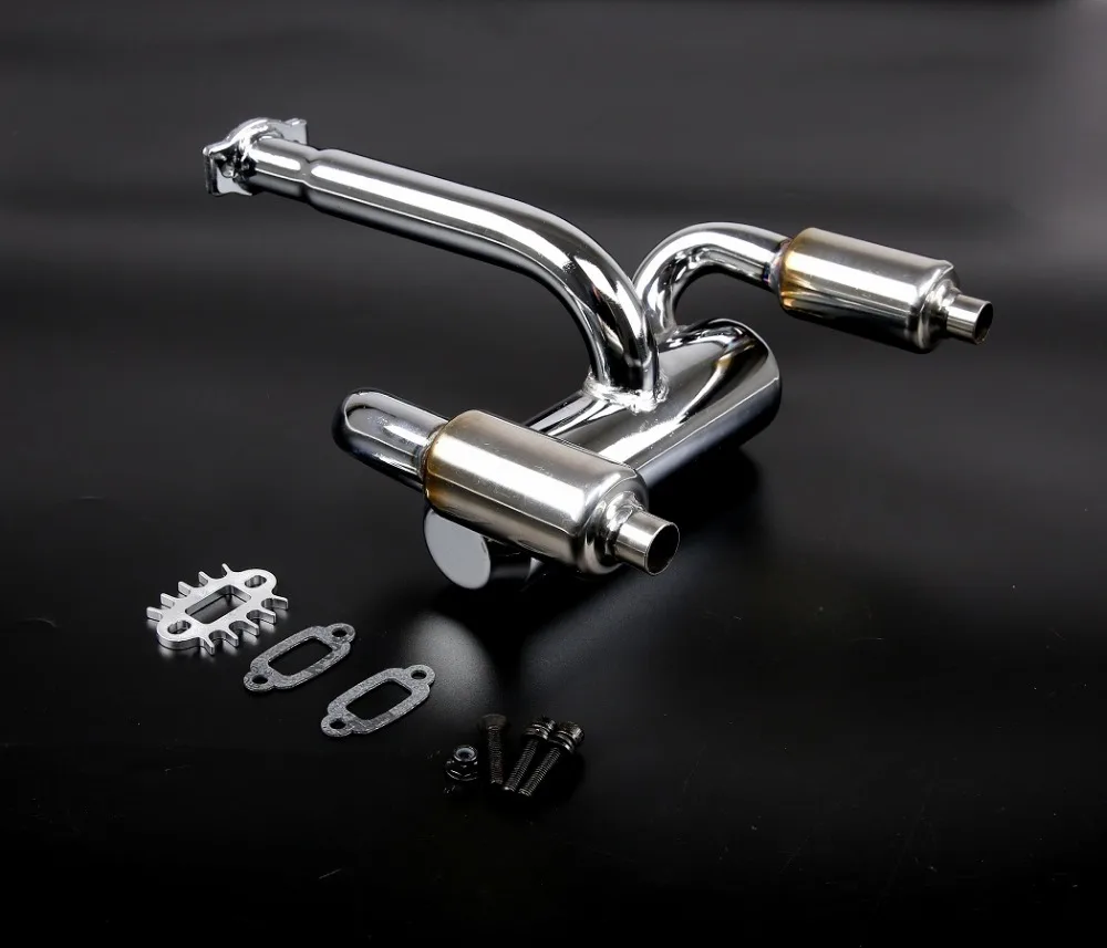 1/5 Baja Double Row With a Silence Exhaust Pipe with muffler For 1/5 RC Gas RC Car for BAJA DDM Dual Exhaust Pipe 85299
