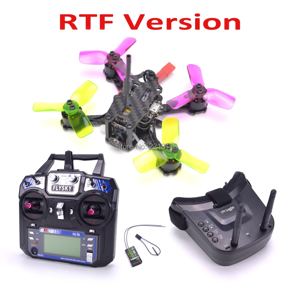 

ELF 88mm 88 Micro Racing Drone Mini F3 Flytower Integrated OSD FlySky FS-i6 2.4G 6CH Transmitter 3 Inch 480*320 Display Goggles