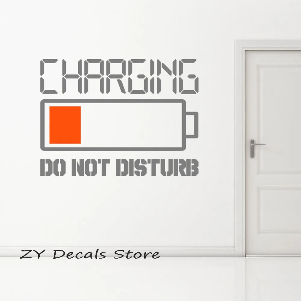 Charging Do Not Disturb Words Wall Stickers Bedroom Den Rest Area Vinyl