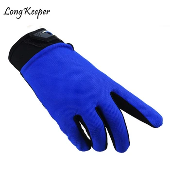 

Long Keepe Men's Winter Windproof Anti-Slip Gloves Reflective Strip Leather Patchwork Coldproof Fleece warm Golve Moto Mittens