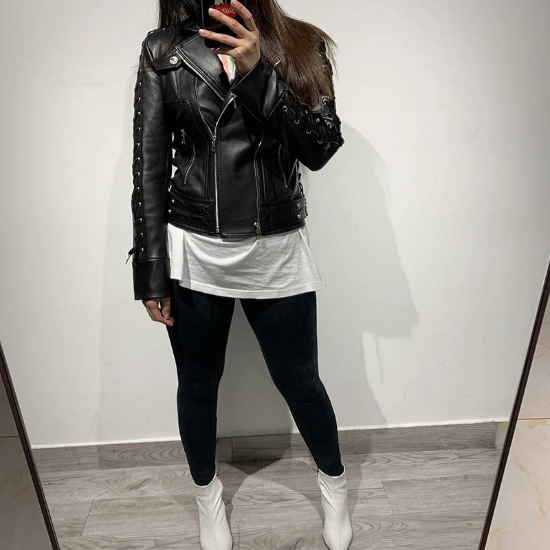 

women real leather jacket ladies sheep leather jacket